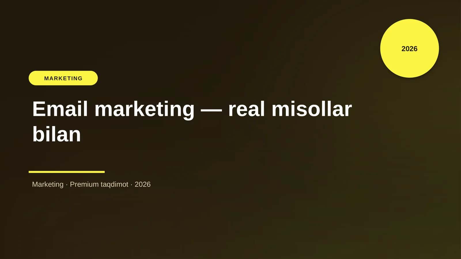 Email marketing — real misollar bilan 1
