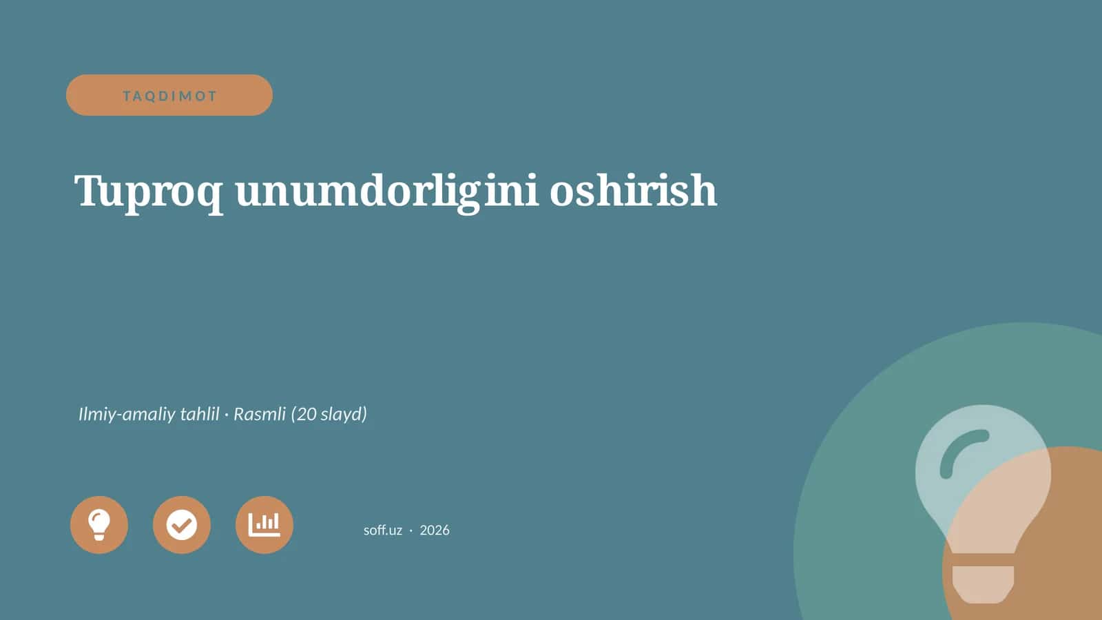 Tuproq unumdorligini oshirish 1