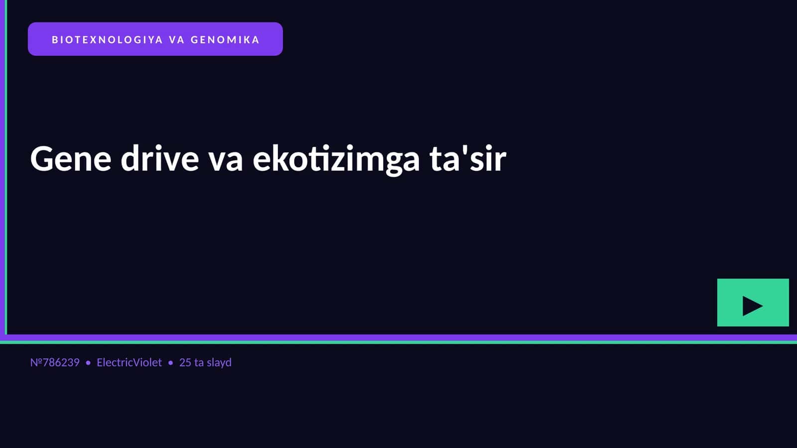 BIOTEXNOLOGIYA VA GENOMIKA 1