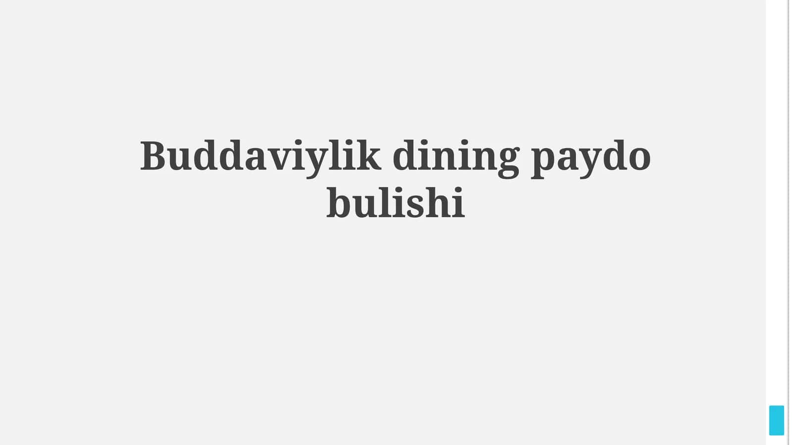 Buddaviylik diningpaydobulishi 1