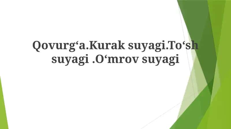 Qovurg'alar (Ribs) 1