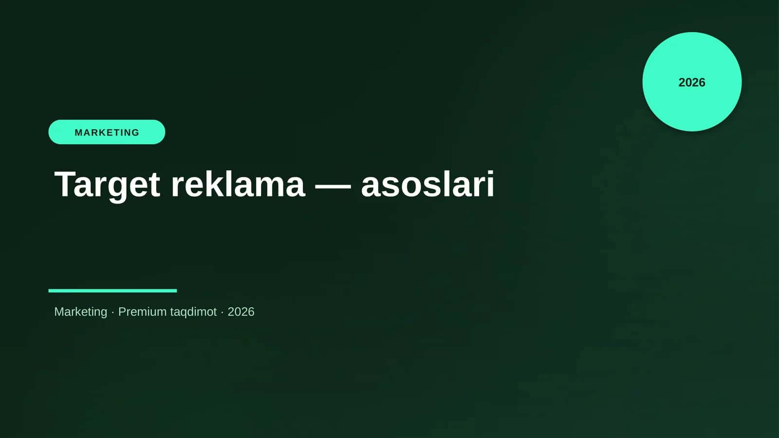 Target reklama — asoslari 1