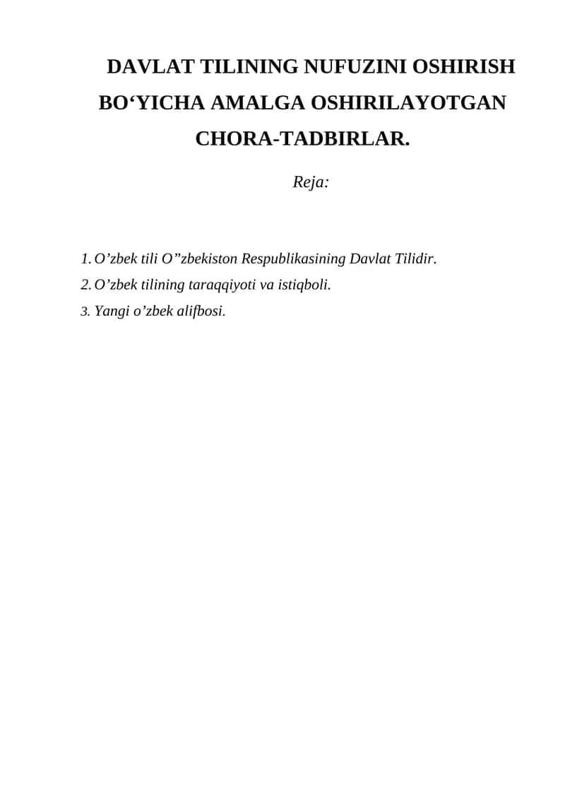 O'zbek tili 1