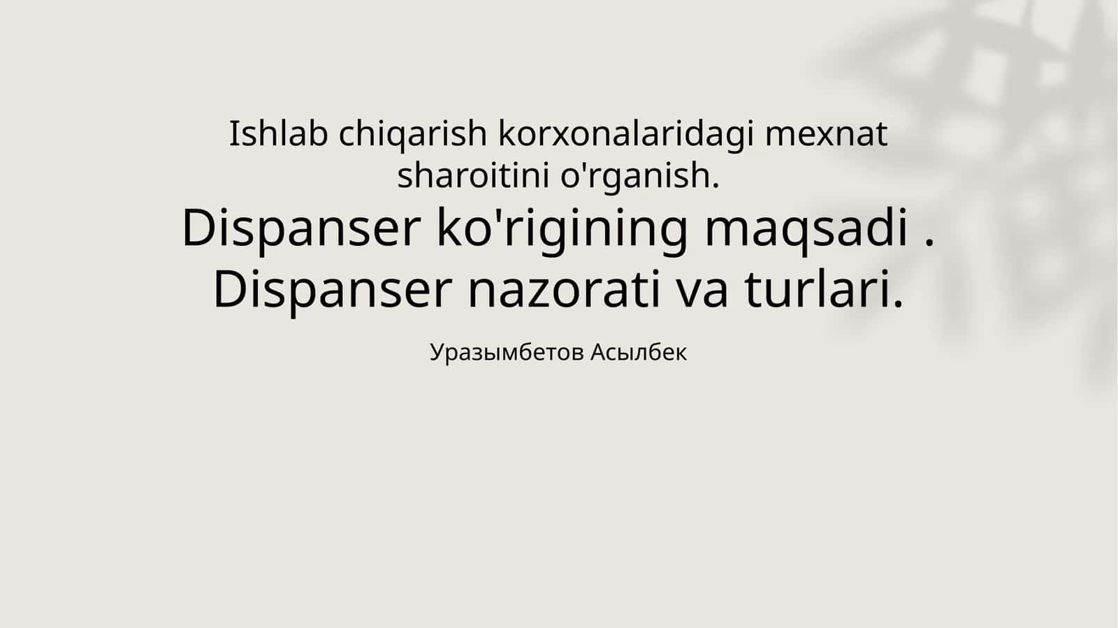 Dispanser ko'rigi 1