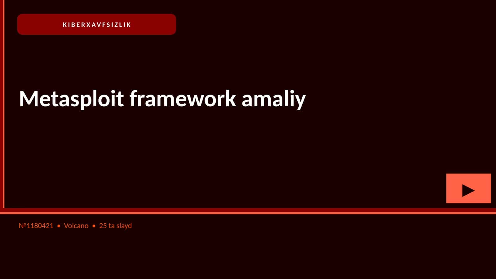 Metasploit framework amaliy 1