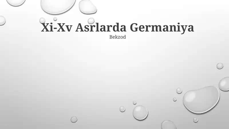 Xi-Xv Asrlarda Germaniya 1