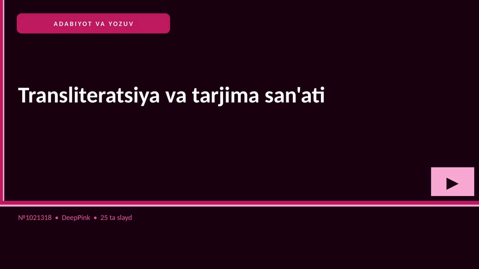 Transliteratsiya va tarjima san'ati 1