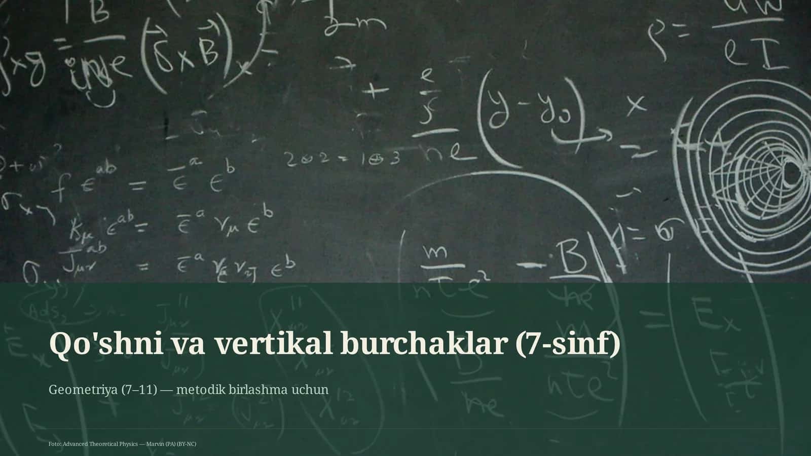 Qo'shni va vertikal burchaklar (7-sinf) 1