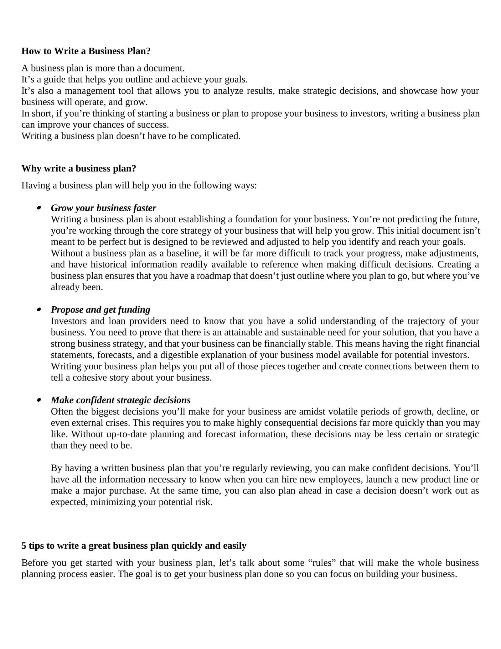 Business Plan Writing Guide 1