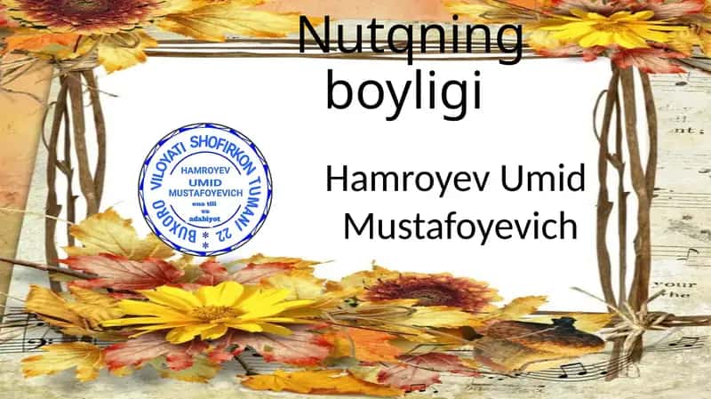 Nutqning bo'yligi 1