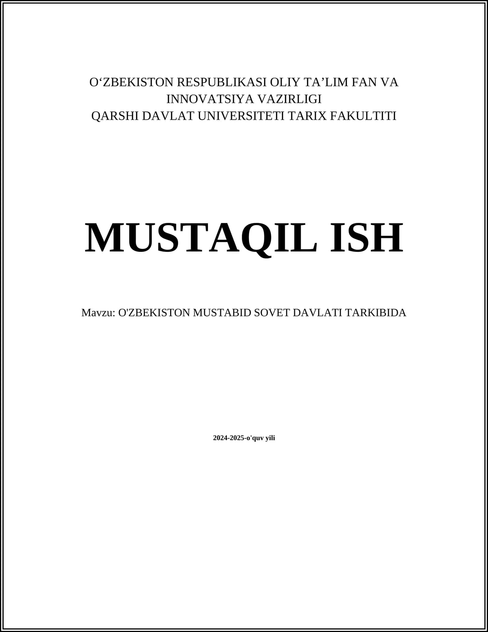O'zbekiston Mustabid Sovet Davlati Tarkibida 1