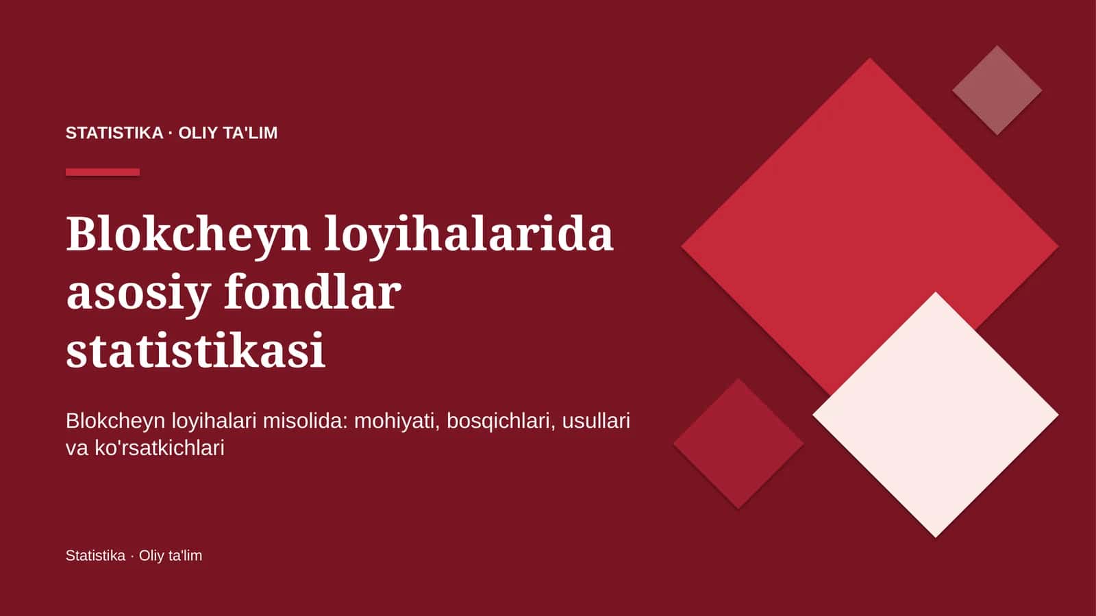Asosiy fondlar statistikasi 1