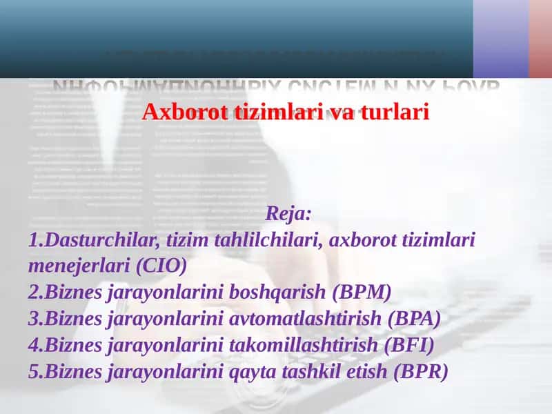 Axborot tizimlari 1