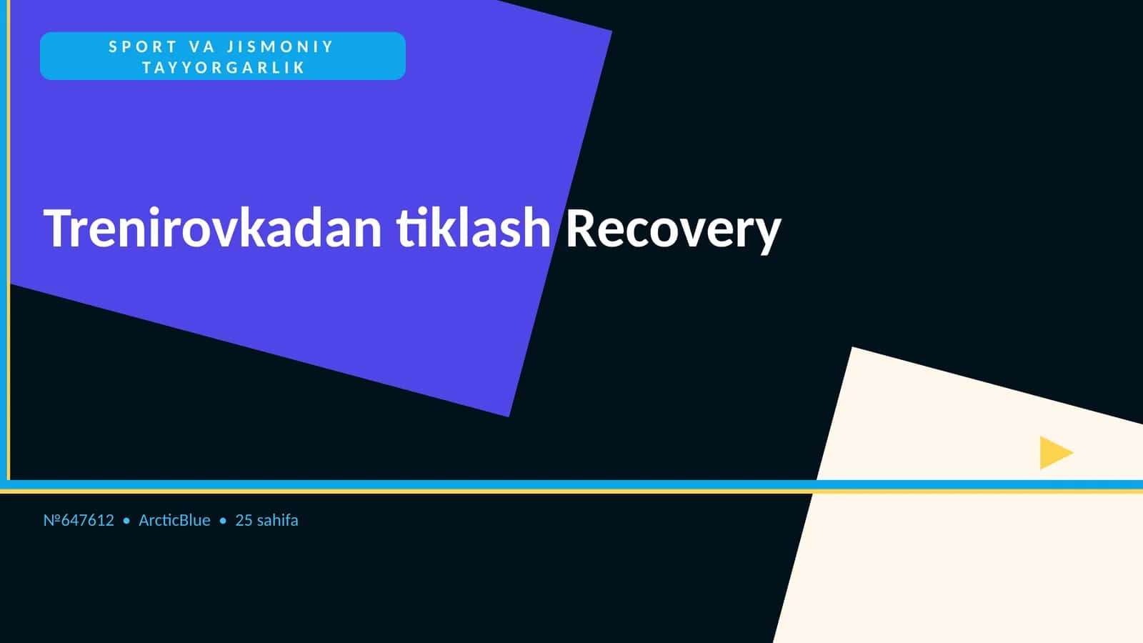 Trenirovkadan tiklash Recovery 1