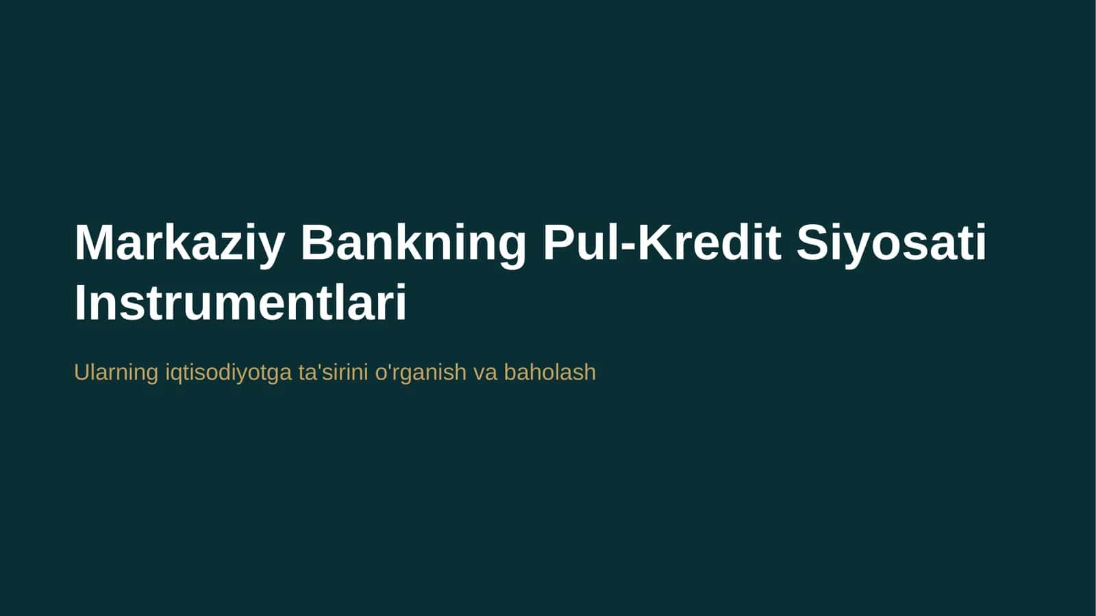 Pul-Kredit Siyosati Instrumentlari 1