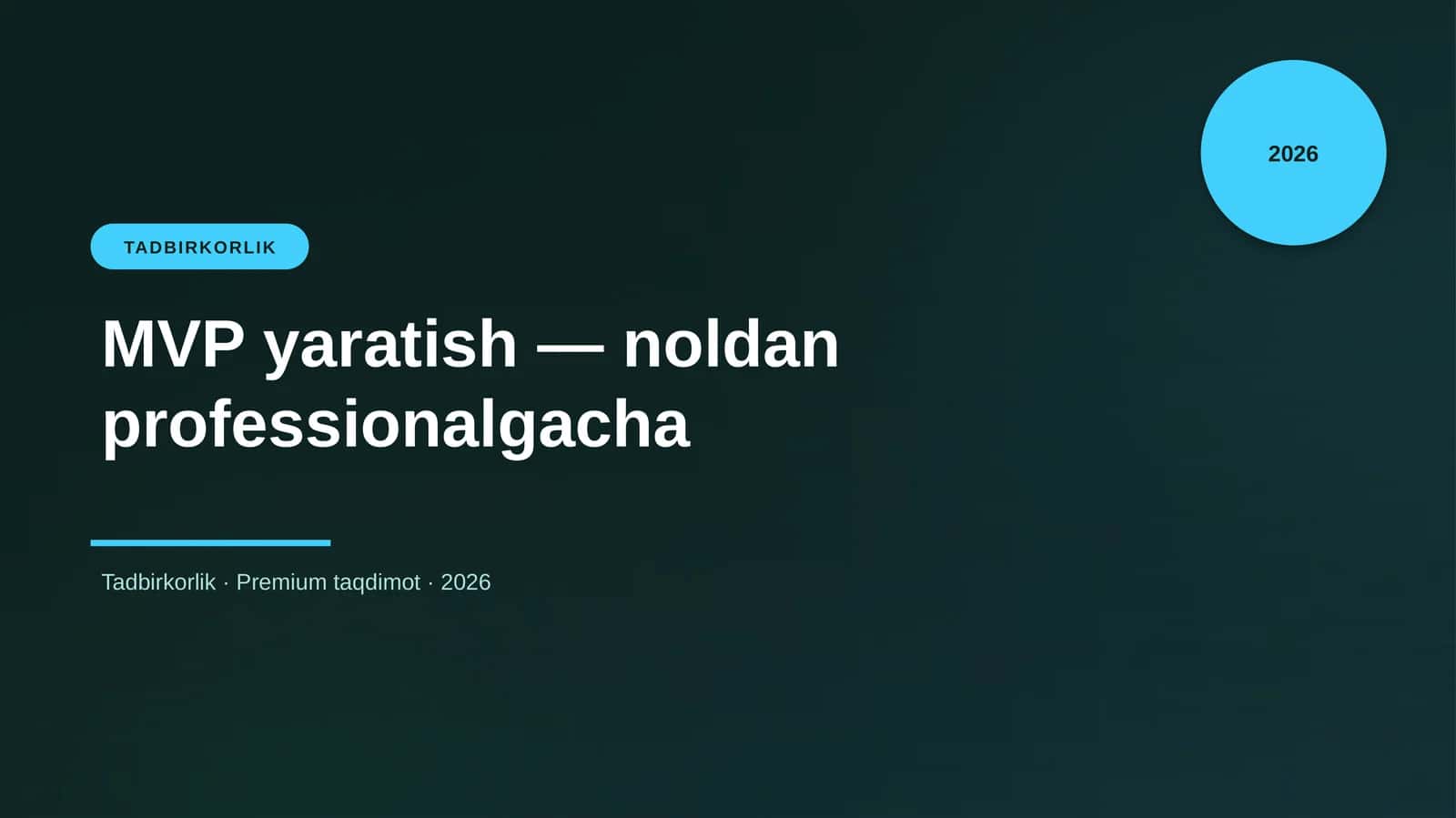 MVP yaratish — noldan professionalgacha 1