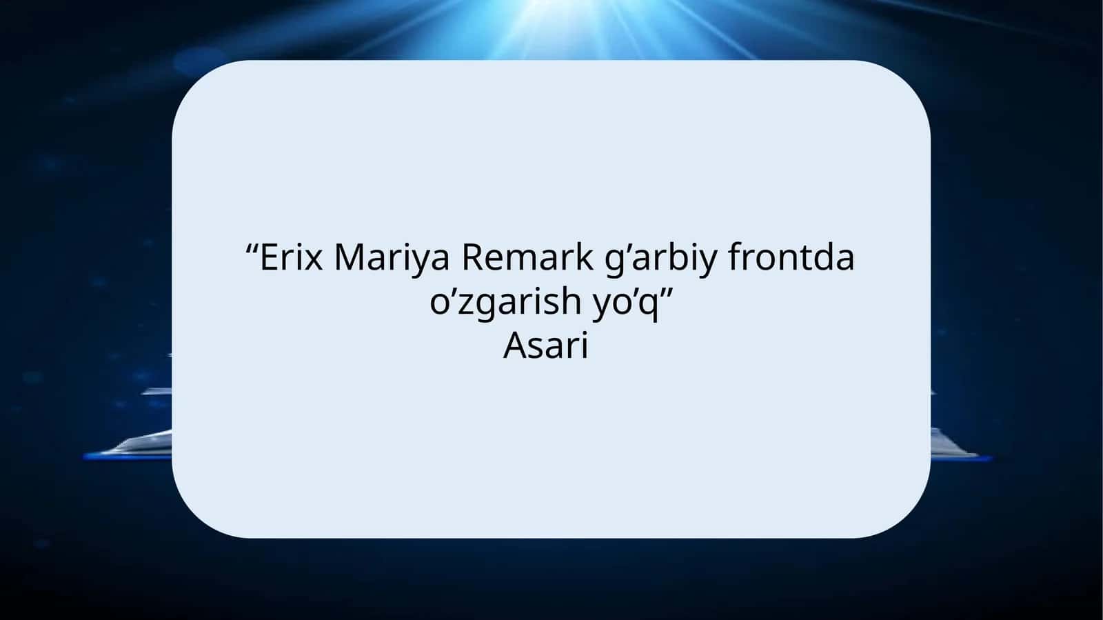 Erix Mariya Remark g’arbiy frontda o’zgarish yo’q asari 1