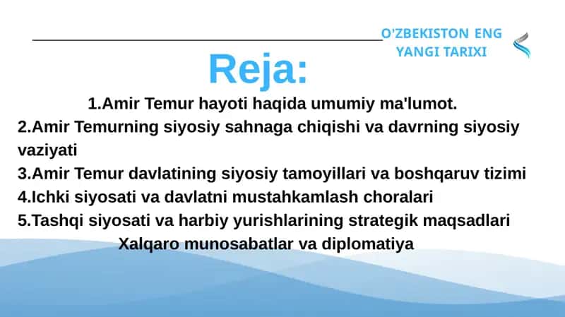 Amir Temurning siyosiy faoliyati 1