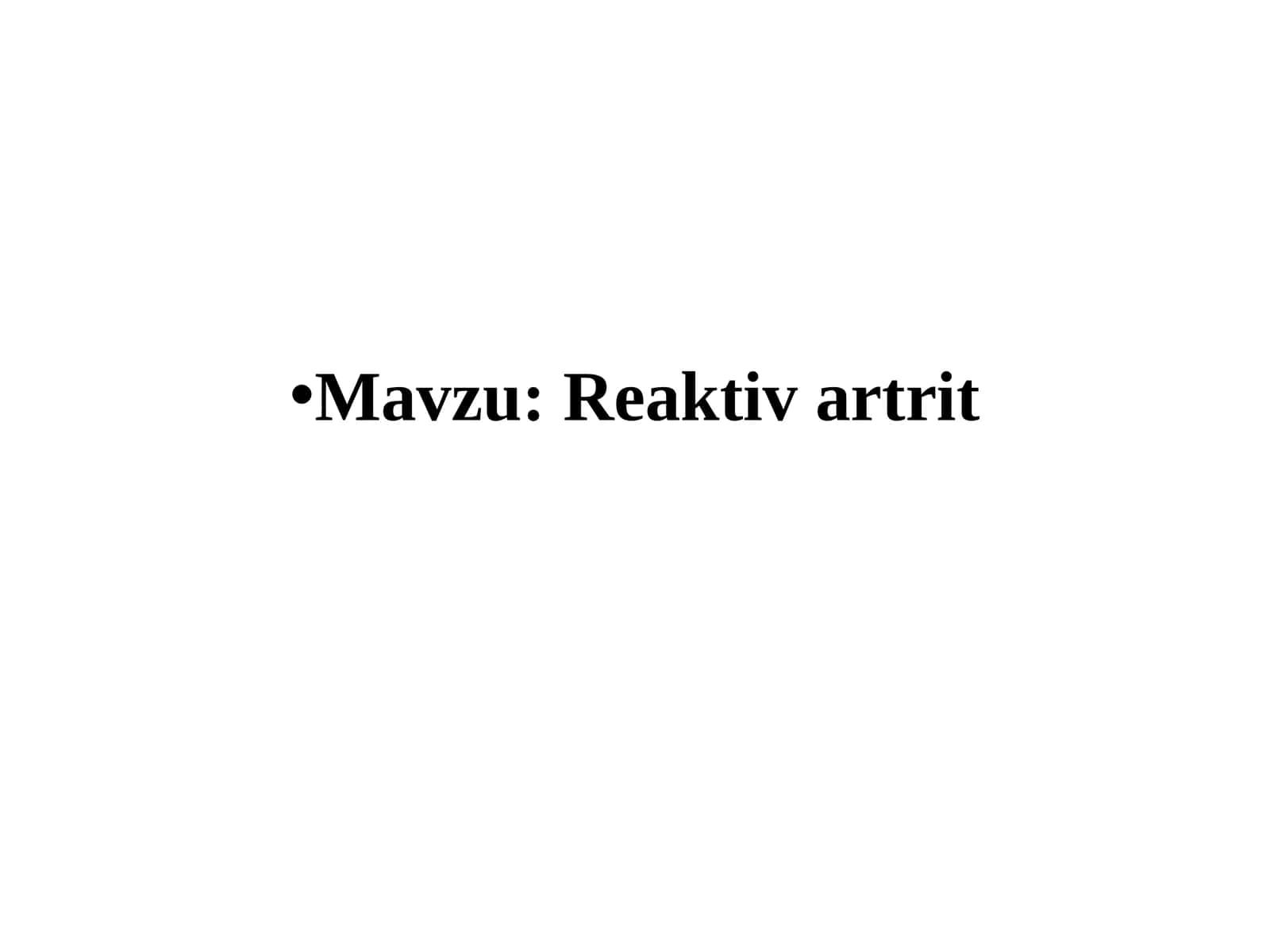 Reaktivartrit 1