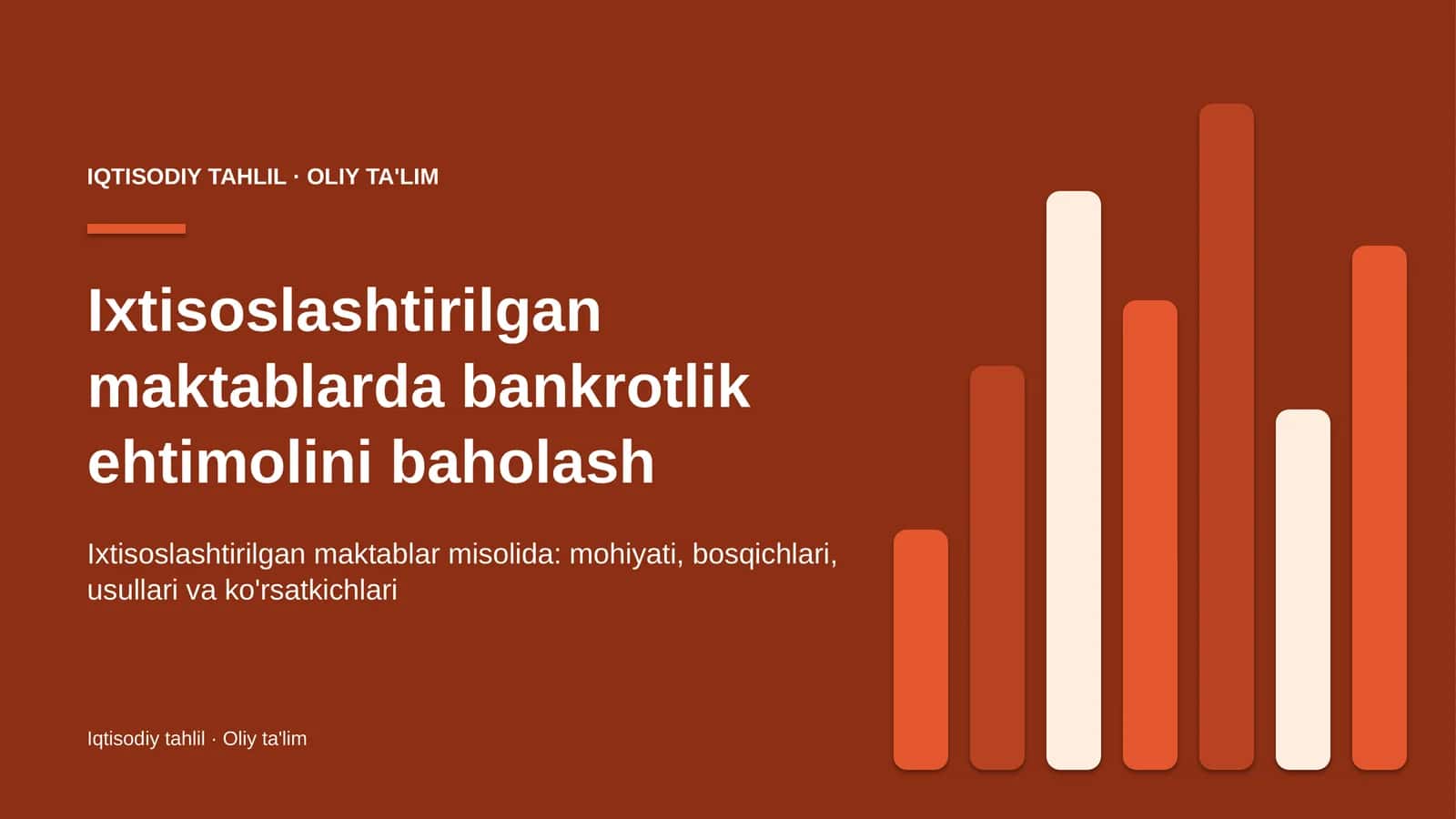 Ixtisoslashtirilgan maktablarda bankrotlik ehtimolini baholash 1