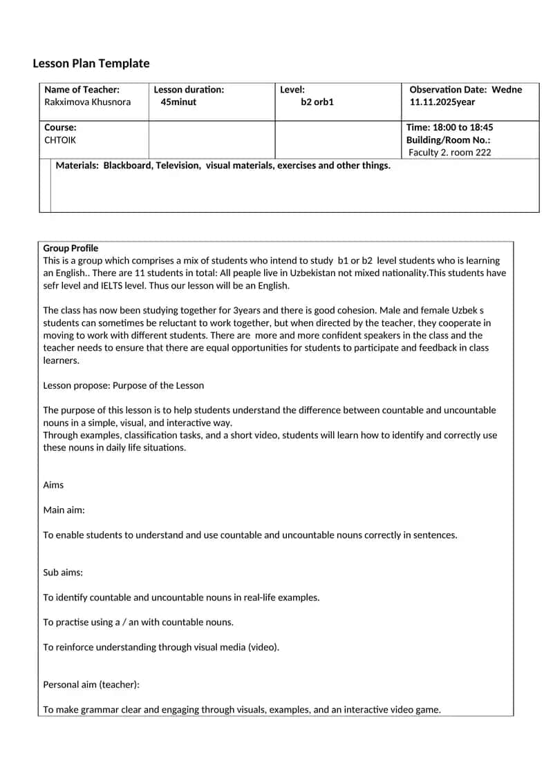 Lesson Plan Template 1