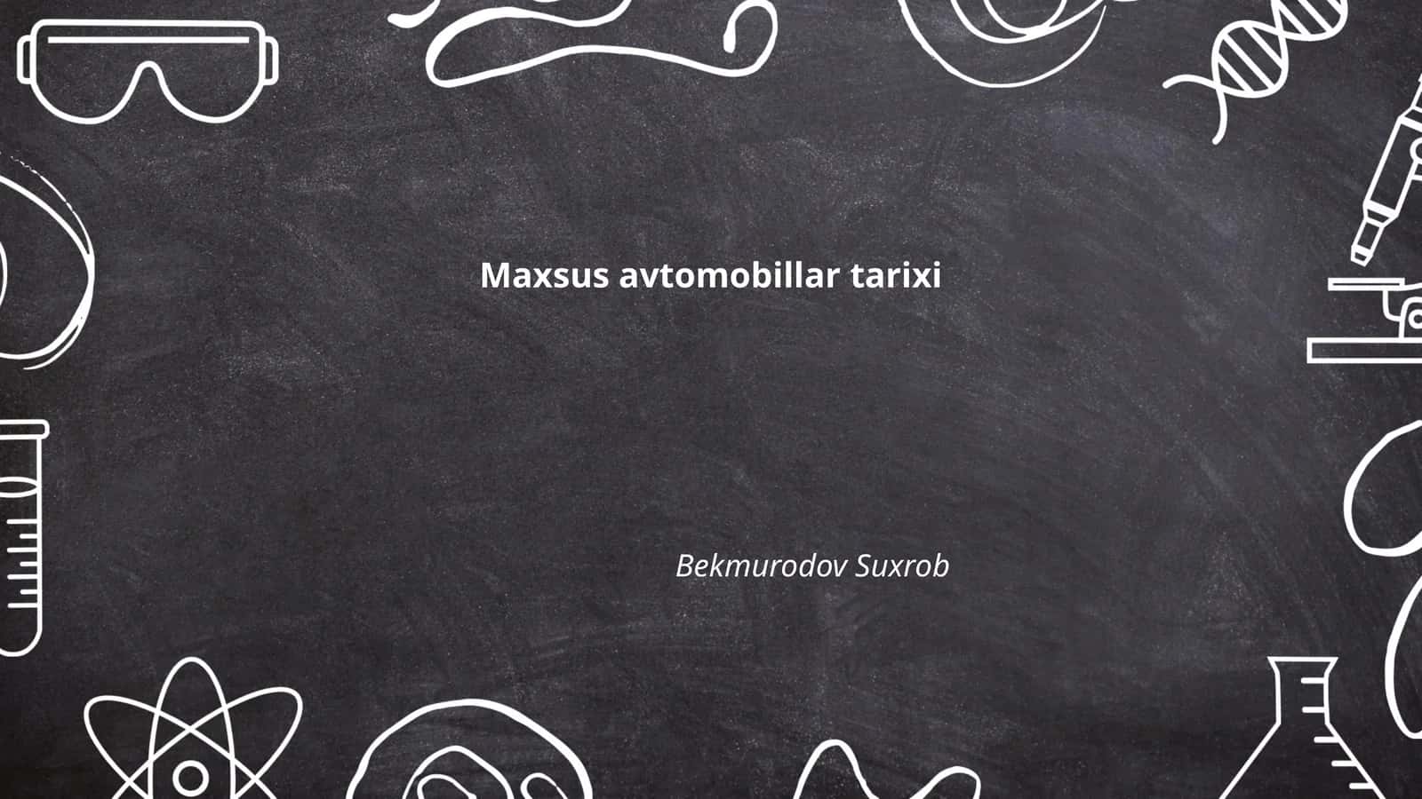 Maxsus avtomobillar tarixi 1