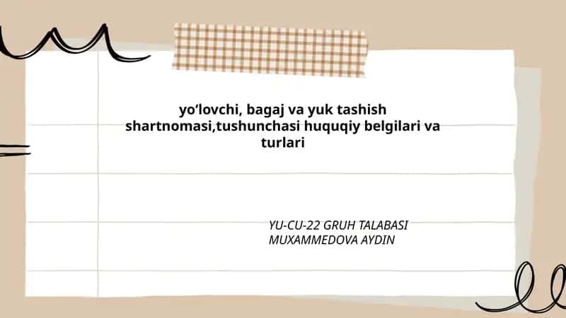 Yo'lovchi tashish shartnomasi 1