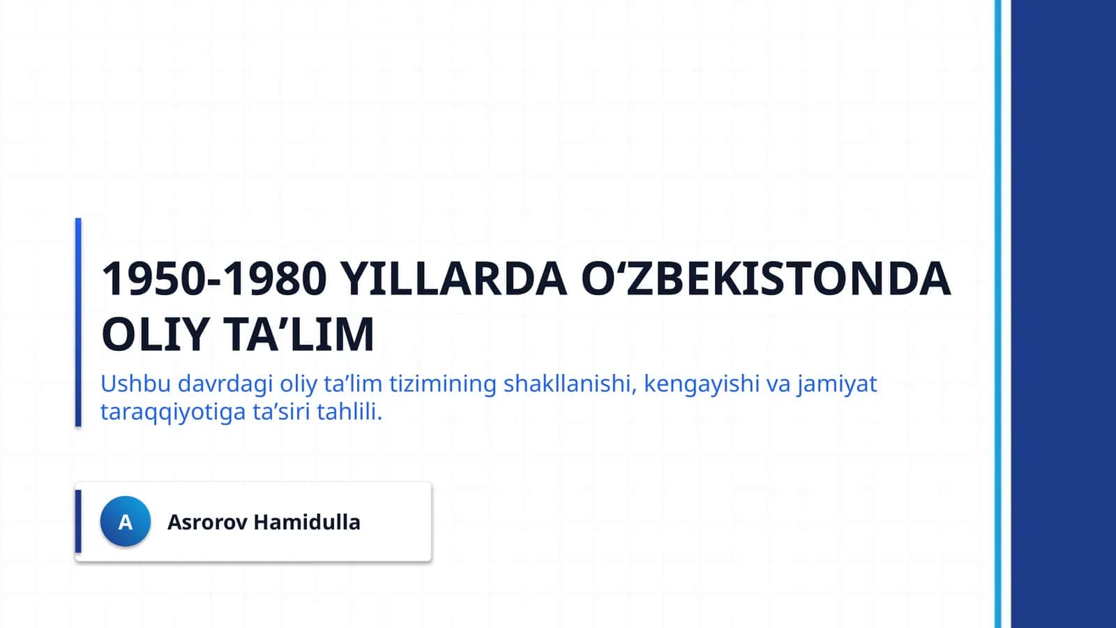 1950-1980 yillarda Oʻzbekistonda oliy taʼlim 1