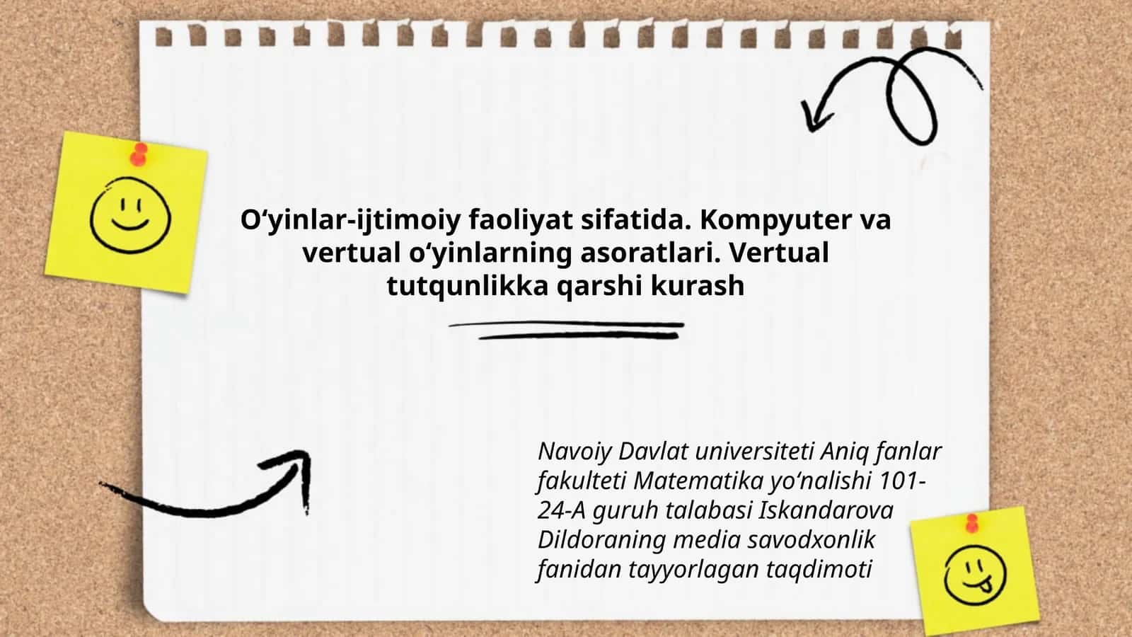 Media savodxonlik fanidan tayyorlagan taqdimoti 1
