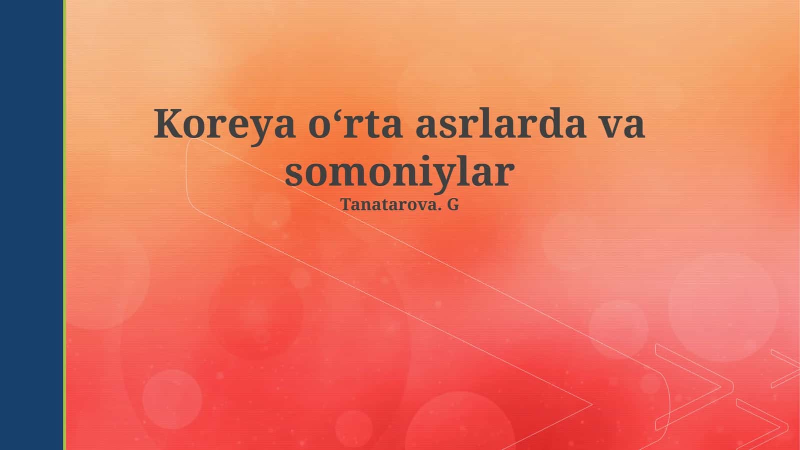 Koreya oʻrta asrlarda va somoniylar 1