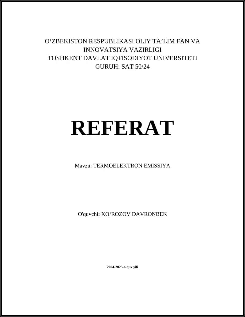TERMOELEKTRON EMISSIYA 1