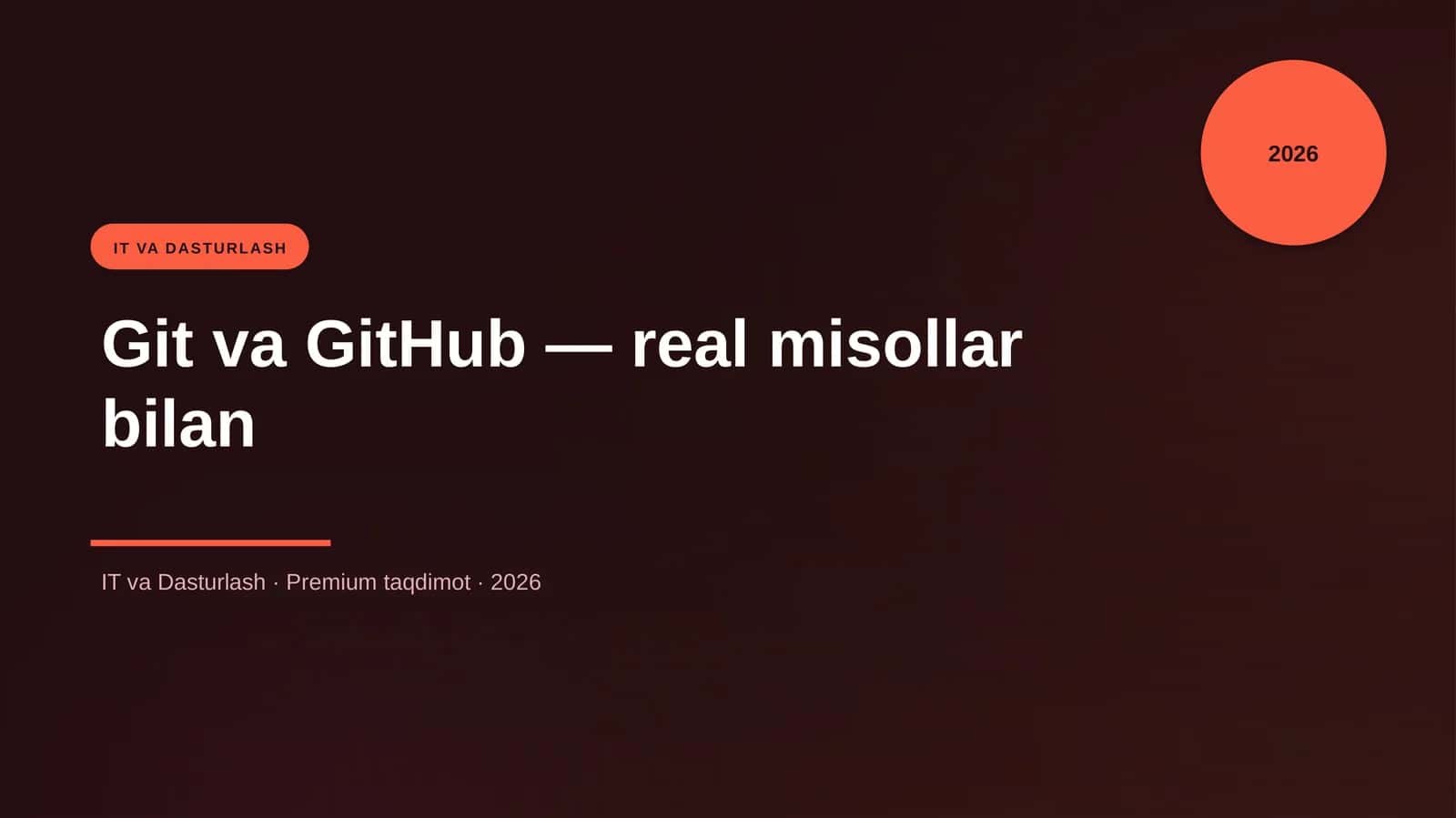 Git va GitHub — real misollar bilan 1