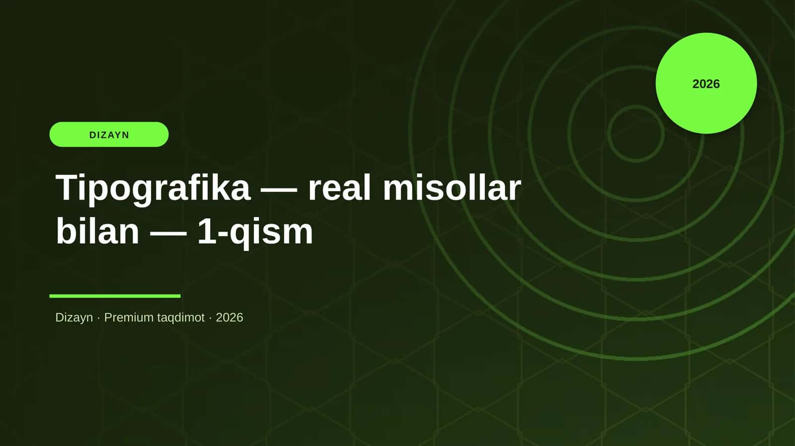 Tipografika — real misollar bilan — 1-qism 1