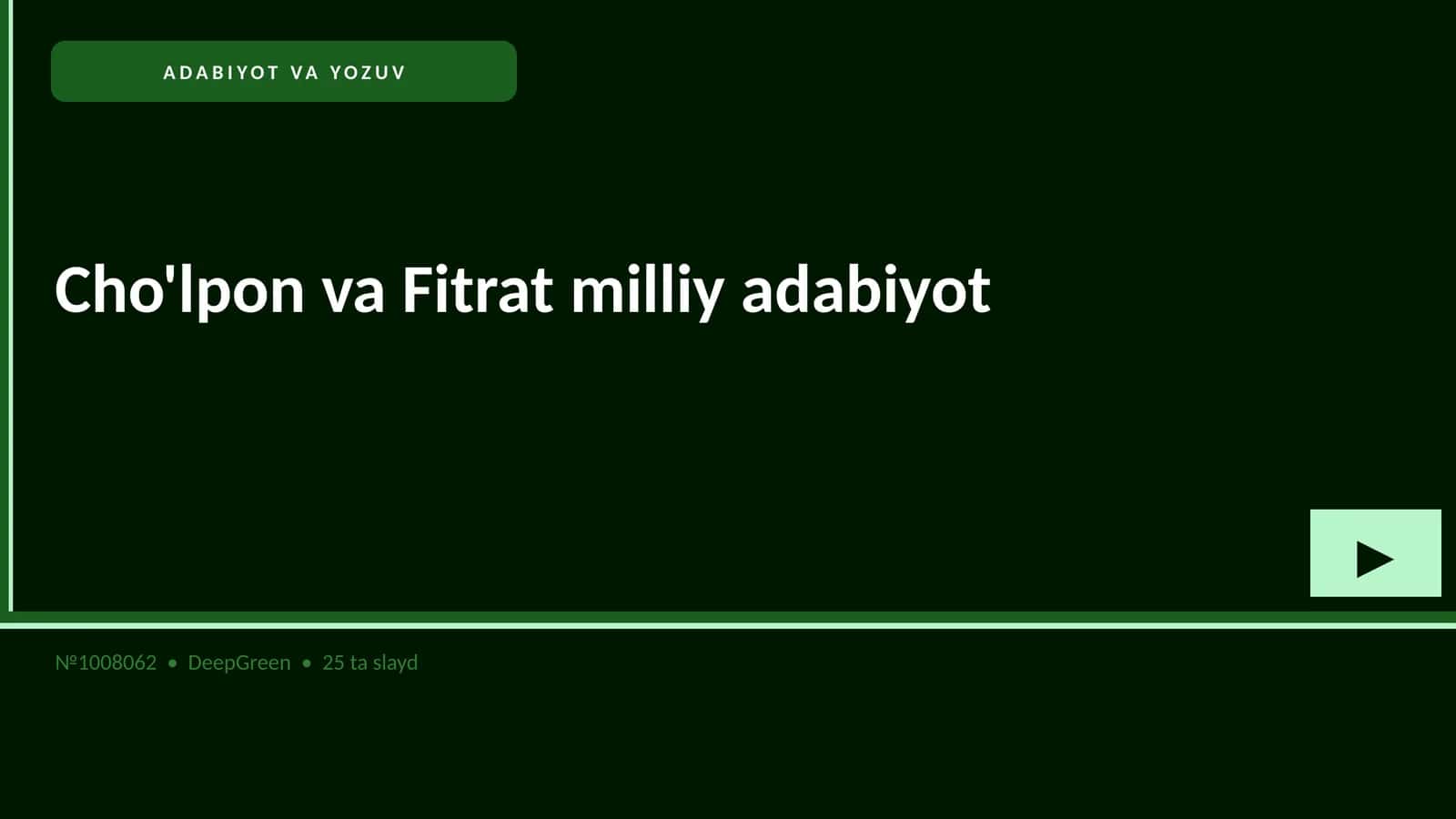 Cho'lpon va Fitrat milliy adabiyot 1