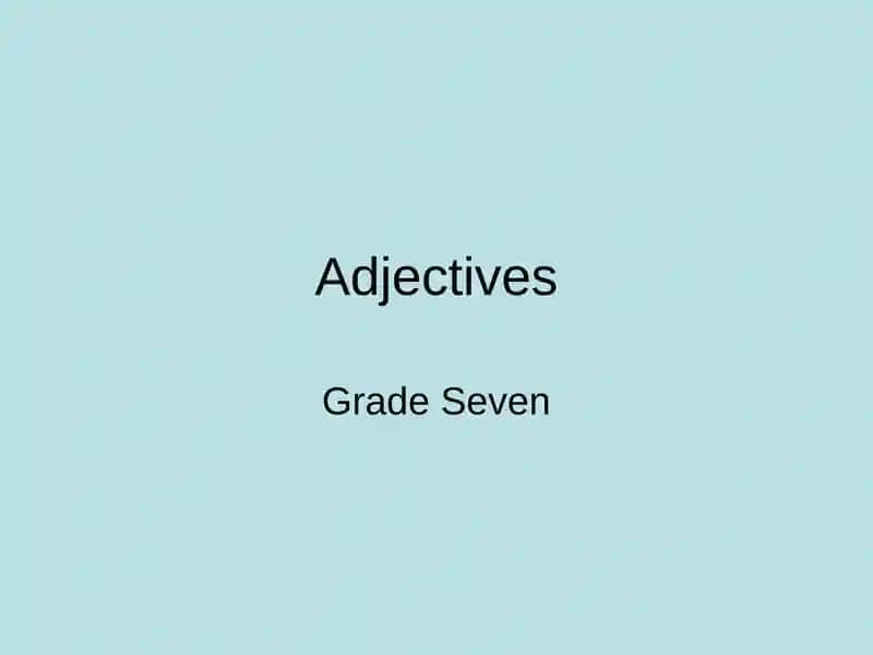 Adjectives