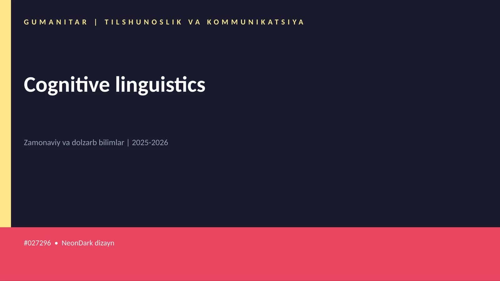 Cognitive linguistics 1
