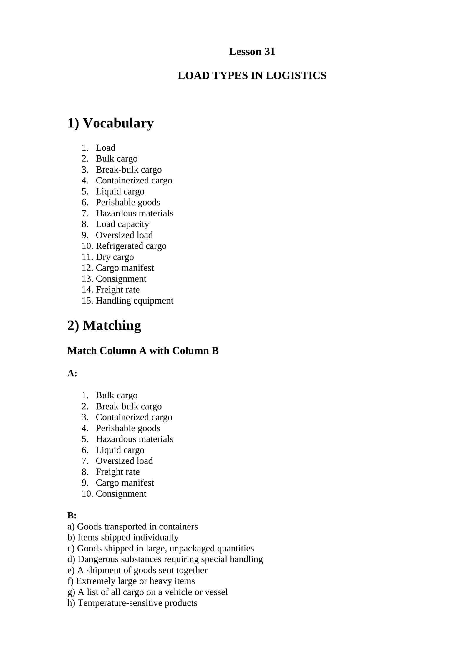 LOAD TYPES IN LOGISTICS 1