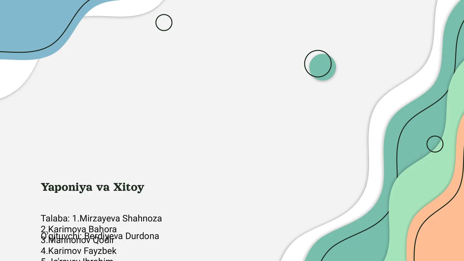 Yaponiya va Xitoy 1