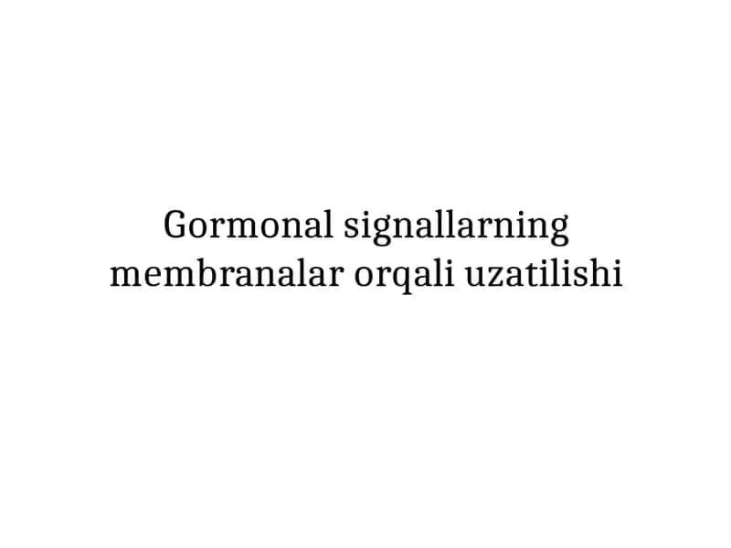 Gormonal signallar 1