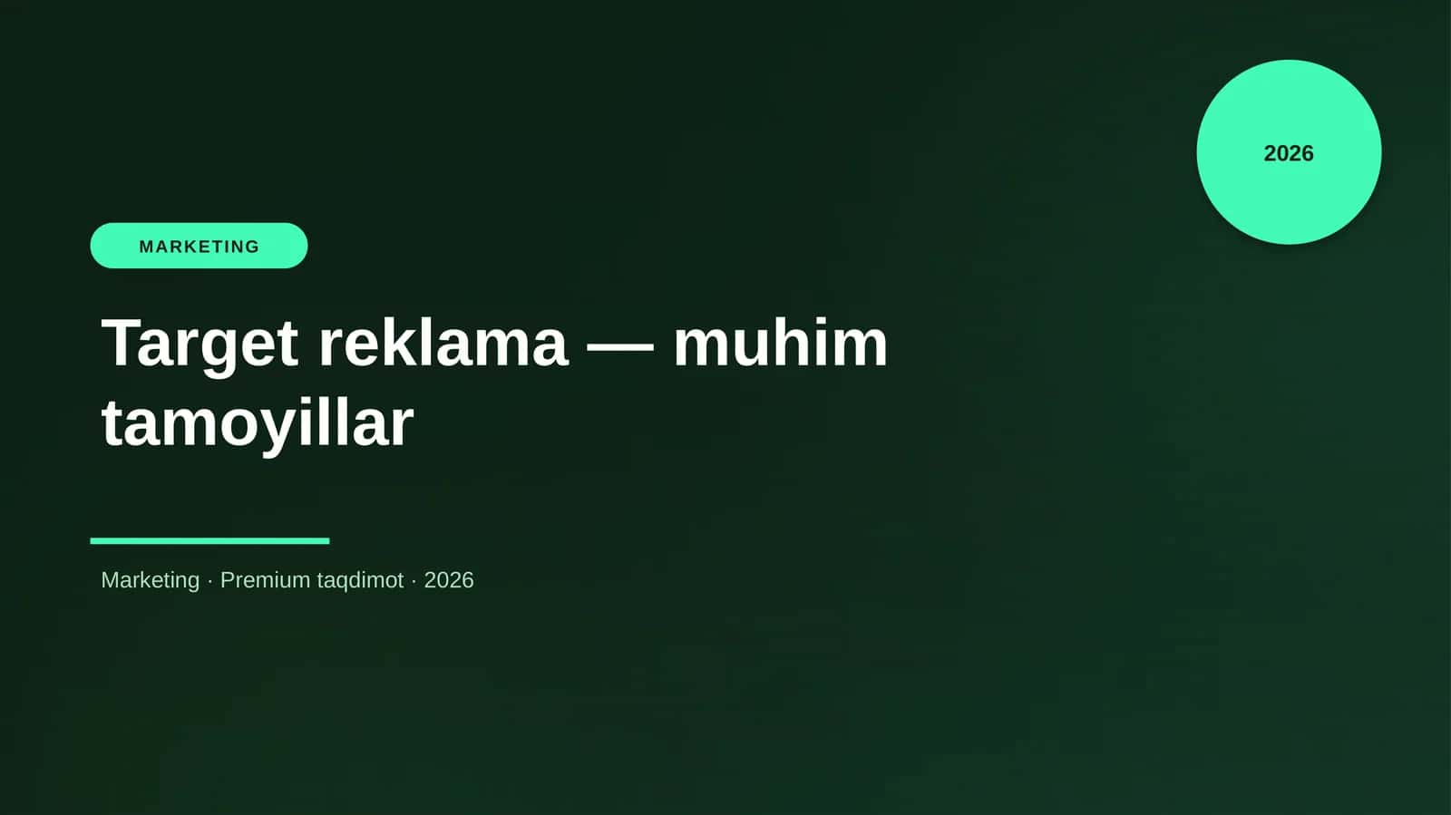 Target reklama — muhim tamoyillar 1