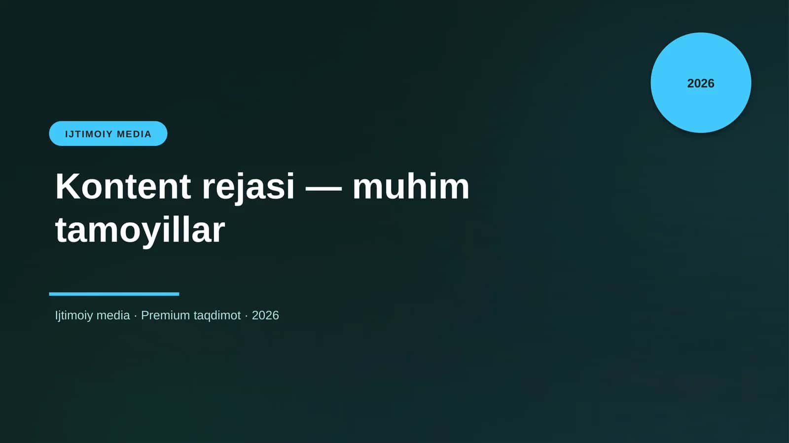Kontent rejasi — muhim tamoyillar 1