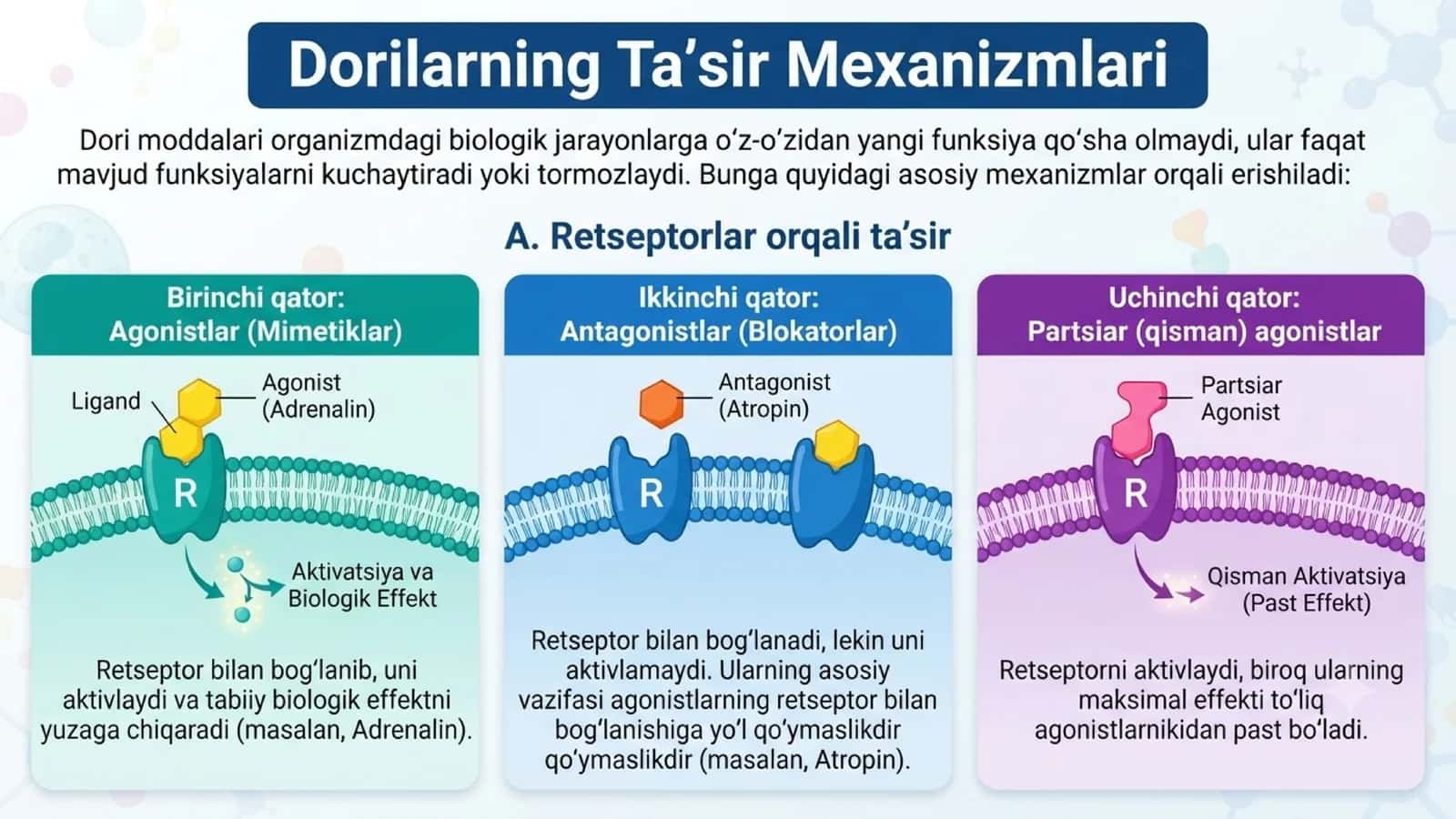 Dorilarning ta'sir mexanizmlari 1