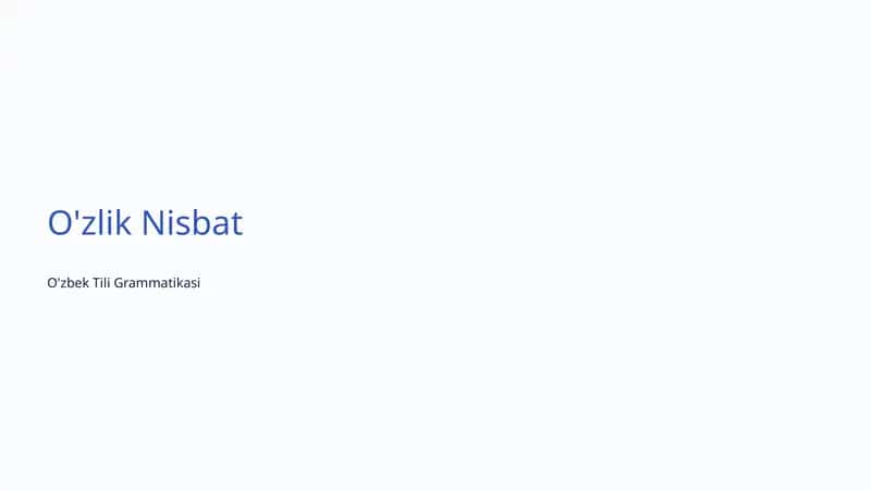 O'zbek Tili Grammatikasi 1