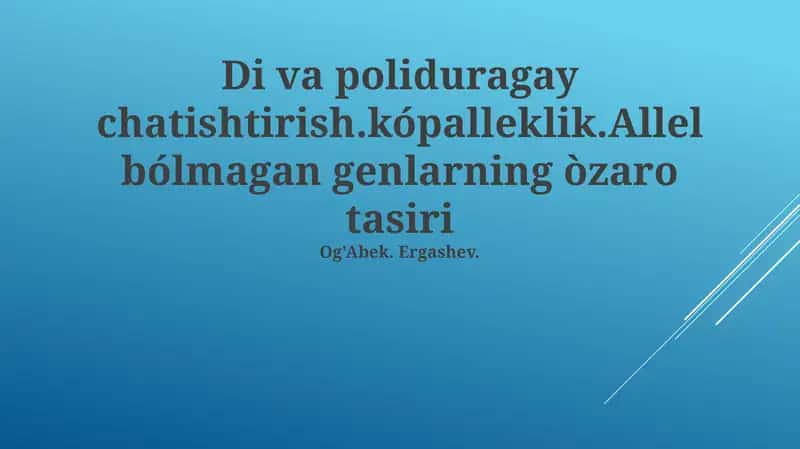 Epistaz turlari 1