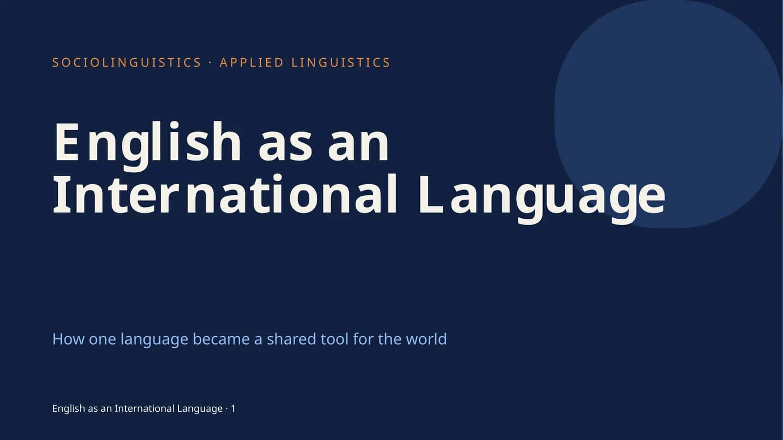 English as an International Language 1