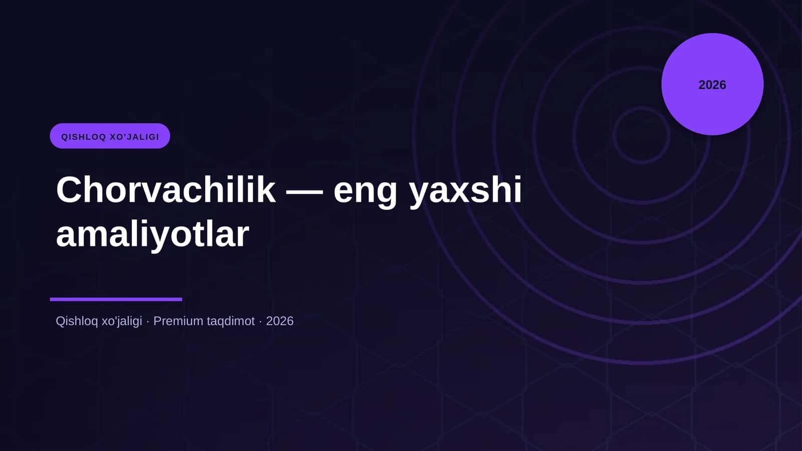 Chorvachilik — eng yaxshi amaliyotlar 1