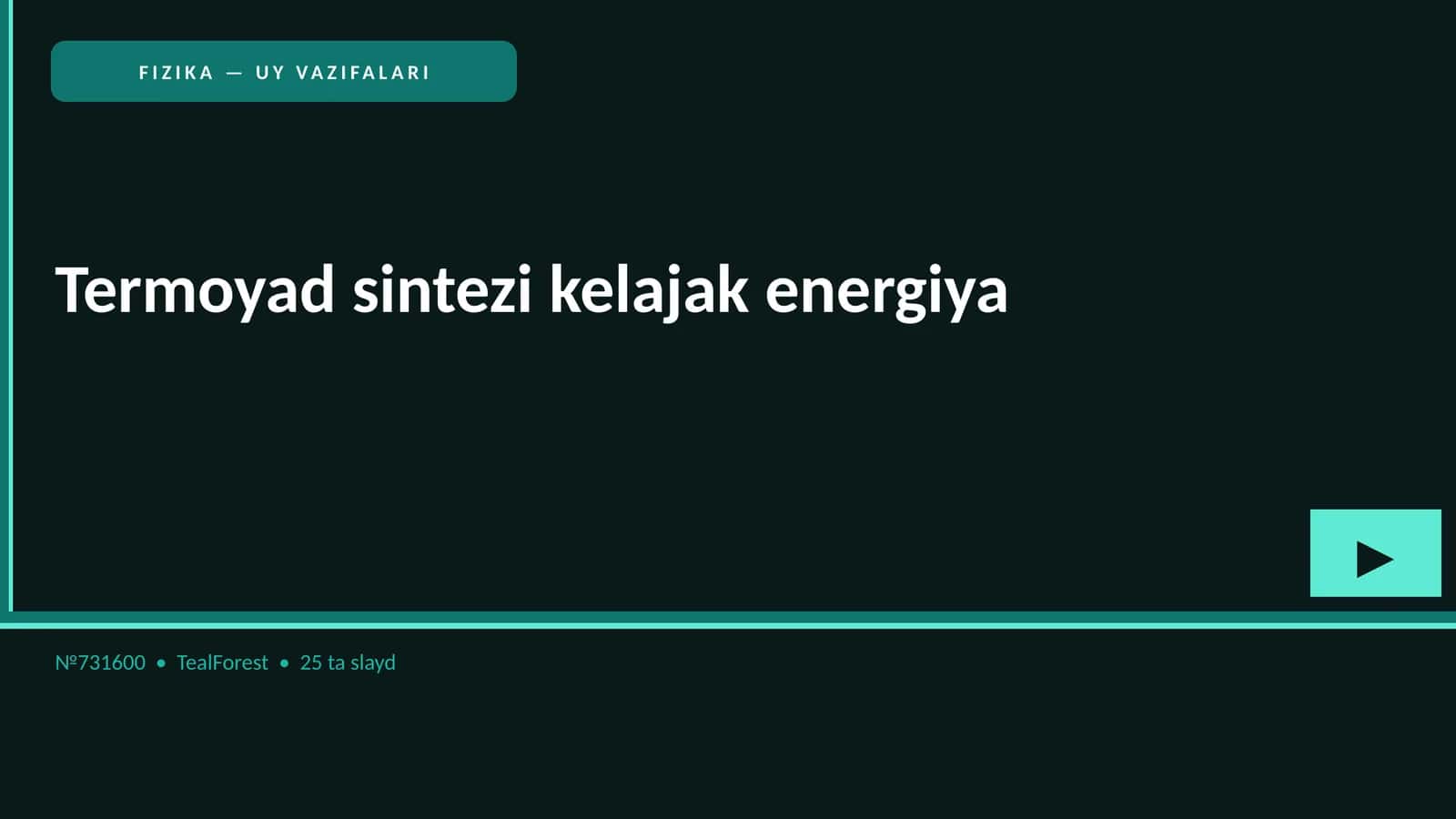 FIZIKA — UY VAZIFALARI 1