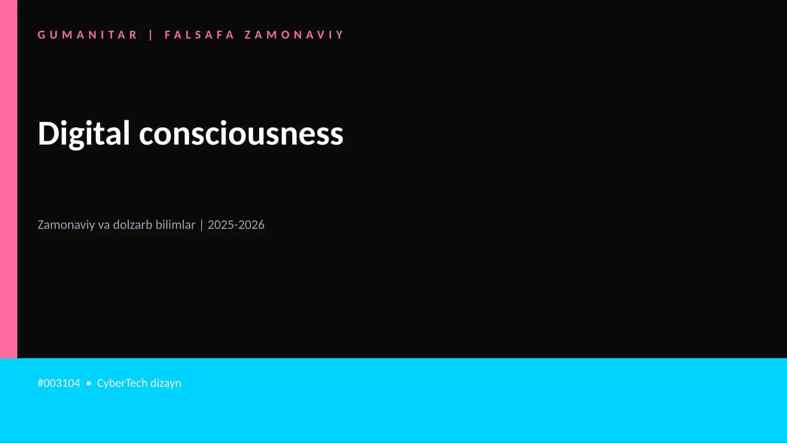 Digital consciousness 1