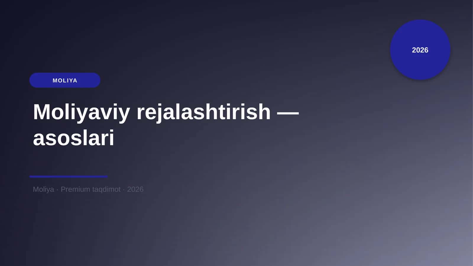Moliyaviy rejalashtirish — asoslari 1