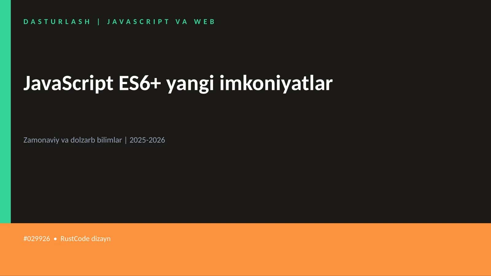 DASTURLASH | JAVASCRIPT VA WEB 1